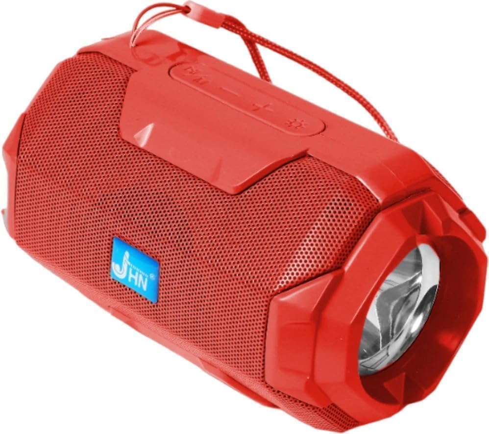 Image of Portable Wireless Bluetooth Speaker 5W, Built-in Torch, Deep Bass Stereo Sound, Long Battery Life, AUX Input, Rugged Water-Resistant Speaker for Outdoor & Indoor Use (Red)