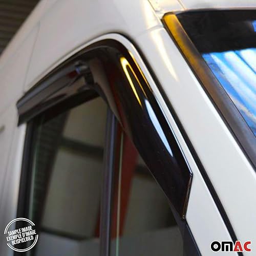 Miniatura 6 de OMAC Protectores de lluvia para RAM Promaster 2014-2023, deflector de viento de ventana lateral, visera de ventilación, parasol acrílico, 2 piezas,