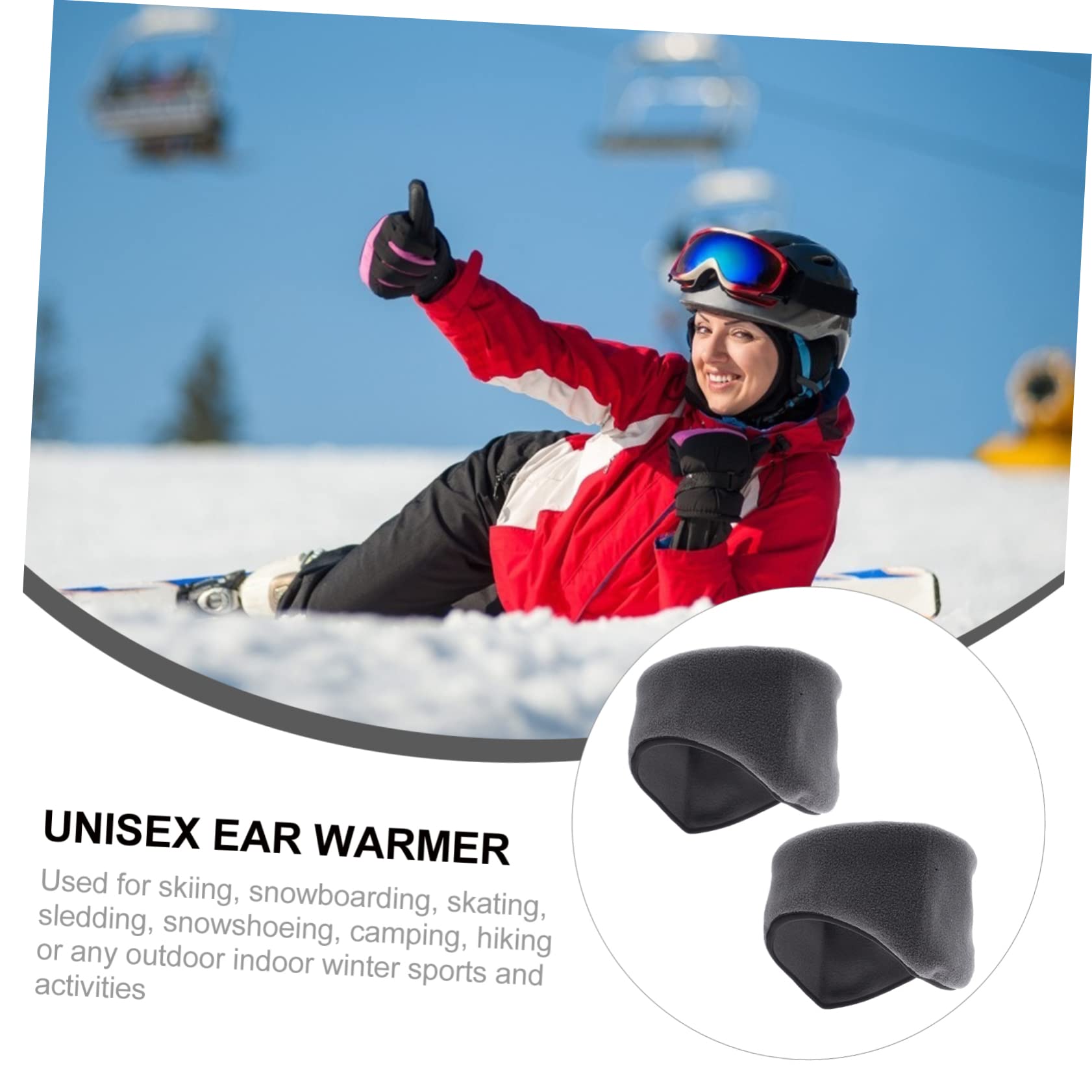 FOMIYES Elastic Fleece Ear Warmer Headband for Yoga Running Windproof Hair Band