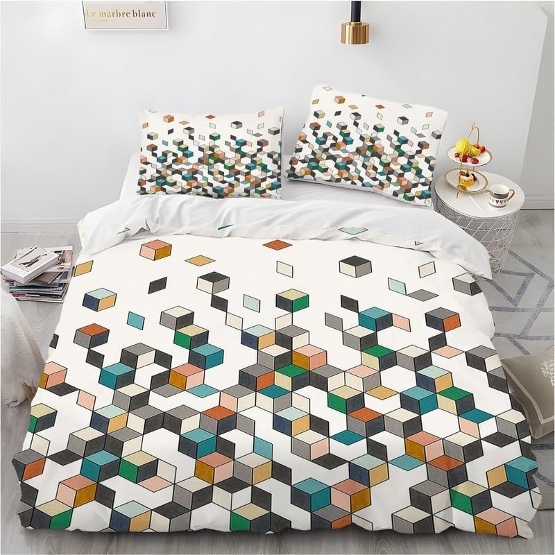 Housse de couette 200x200 géométrique pour une chambre moderne et cosy