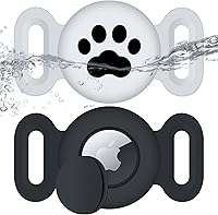 Vista 10 de Waterproof Collar Holder Compatible with Airtag (2 Pack), Protective Anti-Lost Case for GPS Tracker, Silicone Collar Holder for Pets (Pink/Purple)