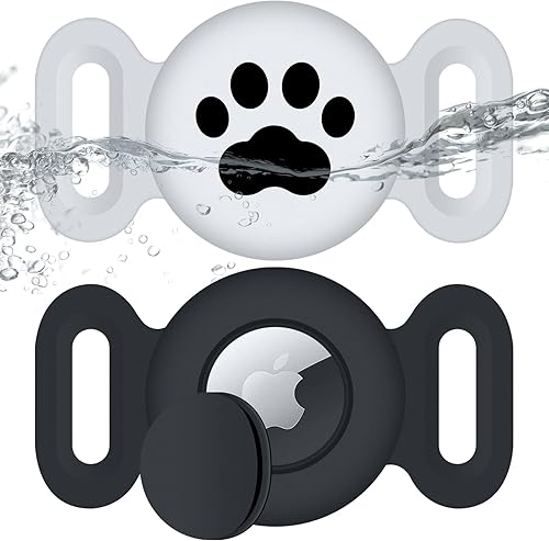 Bolsa impermeable para Airtag (paquete de 2), funda protectora antipérdida compatible con Airtag para mascotas, soporte de silicona para collar de