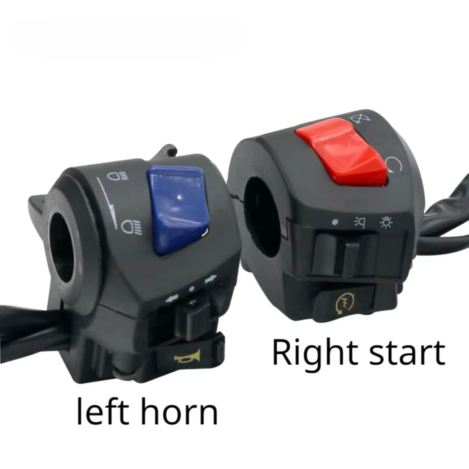 Interruptor Para Moto Manillar Eléctrico Para Conector De Bala Universal Interruptores De Manillar Botón De Encendido/apagado Interruptor De Empuje | Left horn
