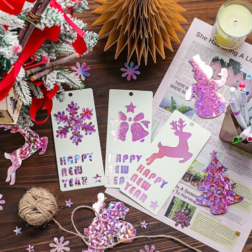 A4 Rosa Spiegelkarton mit gemustertem Mix, 20 Blätter 4 Muster 250g/㎡ Metallisch Reflektierendes Bastelpapier für Basteln, DIY-Projekte, Kartenherstellung, Partydékor UAP19MXPK20