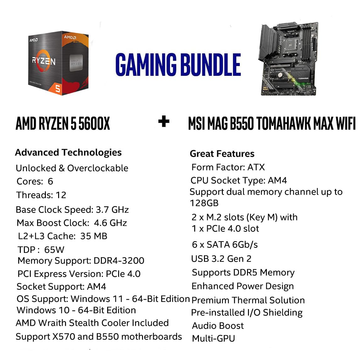 Inland Micro Center AMD Ryzen 5 5600X Desktop Processor 6-core 12