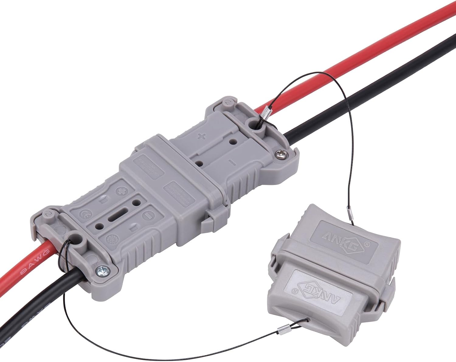 IP68 Waterproof 50A 6-8 Gauge Battery Quick Connect/Disconnect Kit, Heavy Duty Jumper Cable Plug for Recovery Winch, Towing Systems（50a with Mount）
