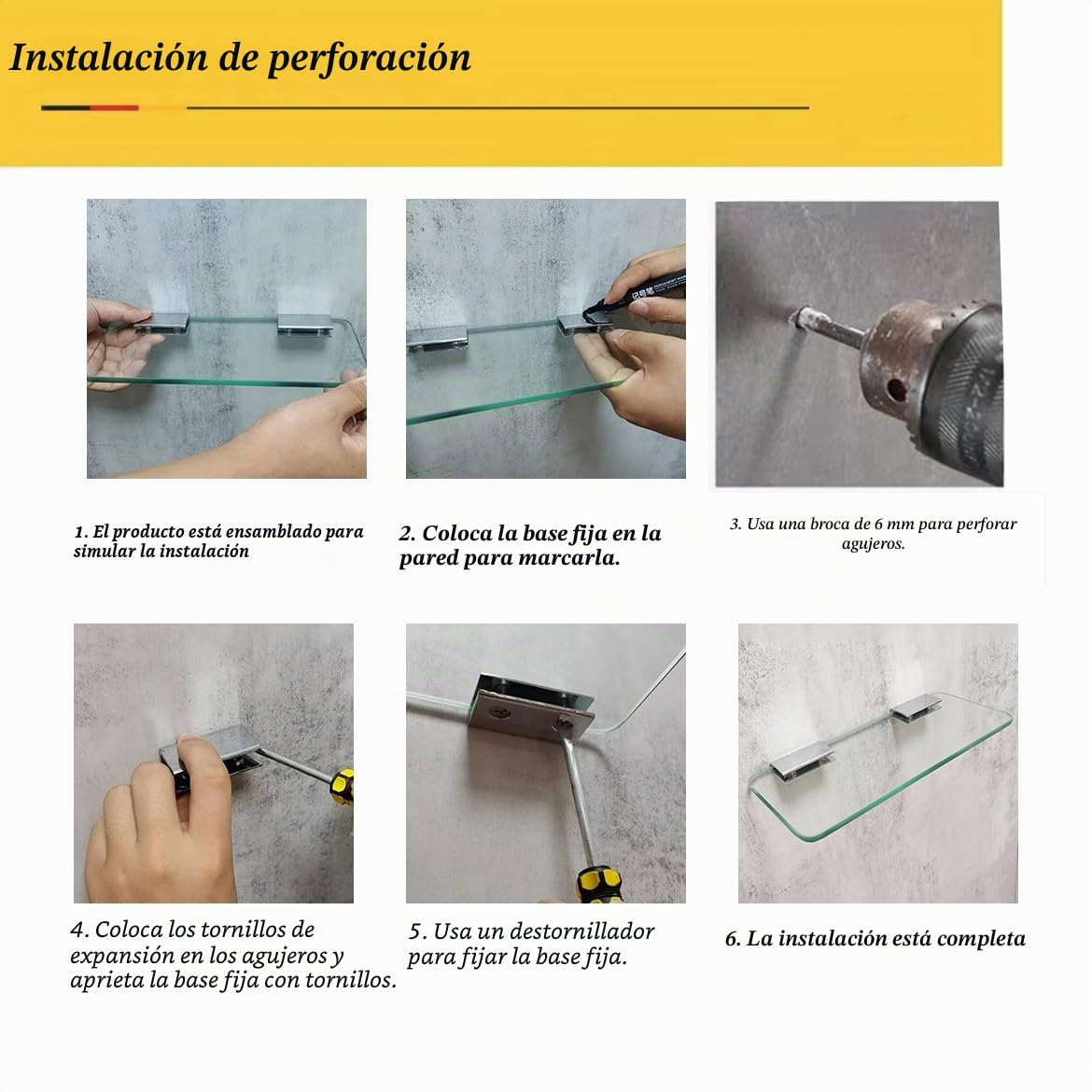 Estante de baño de Vidrio montado en la Pared de 35 cm Vidrio Templado de Acero Inoxidable Vidrio Transparente Templado con Soporte Cromado para baño Dormitorio Cocina balcón (2 Piezas)