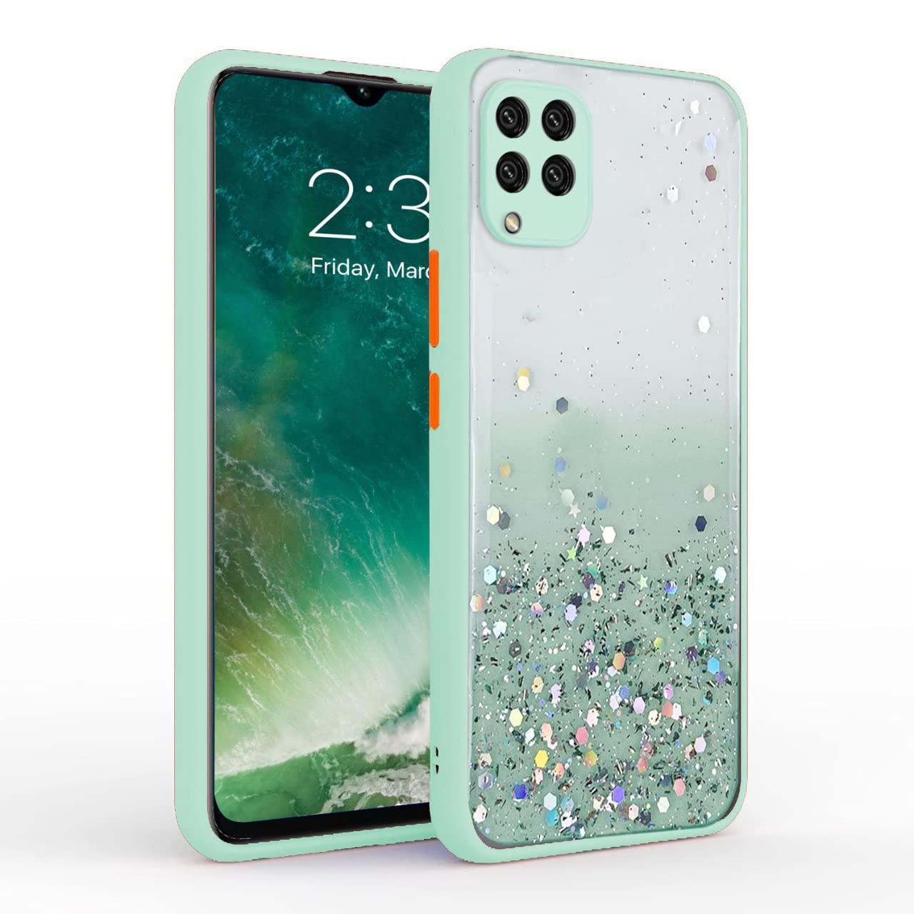 VONZEE® Case Compatible with Samsung Galaxy A12/M12/F12, Non Moving Glitter Cover for Girls & Women Soft TPU Shockproof Anti Scratch Drop Protection Cover (Mint Green) (B09FLFMJT6) Amazon Price History, Amazon Price Tracker