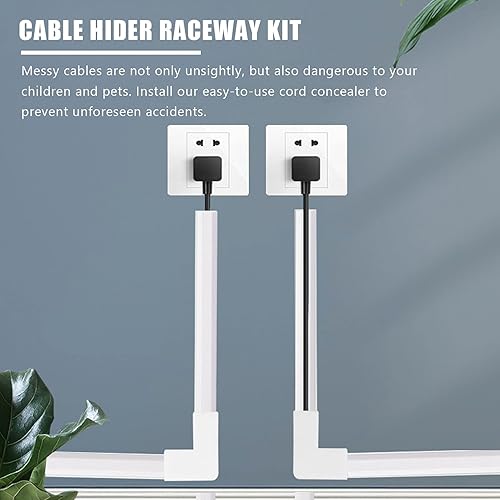Miniatura 7 de One-Cord Channel Cable Concealer - -03 Cord Cover Wall Cable Management System - 125 Inch Cable Hider Raceway Kit
