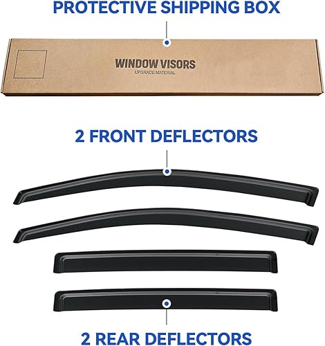 Miniatura 765 de Visores protectores de lluvia para ventana, deflectores de viento de canal exterior