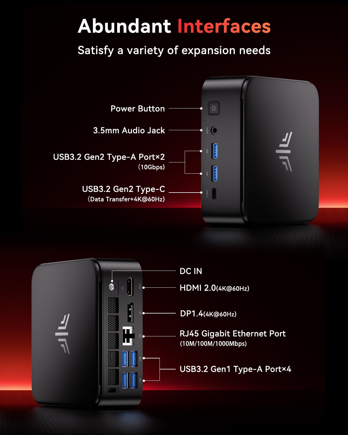 NiPoGi E3B Mini PC AMD Ryzen 5 7430U 16GB RAM 512GB SSD WiFi 6 BT 5.2 4K Triplo Display VESA