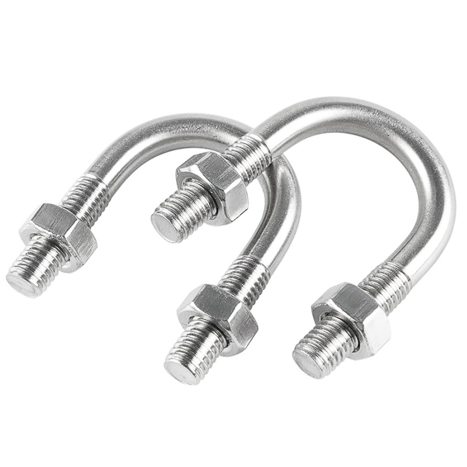 U-Bolzen aus Edelstahl 304, M8-Gewinde, 22–325 mm, mit Muttern