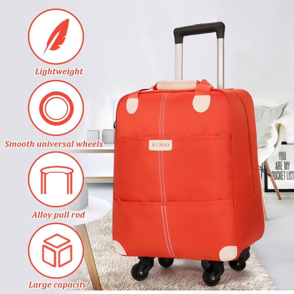 Carry On Luggage Set, 18"+14" Lightweight Airline Approved Carry On Suitcase with Spinner Wheels, Durable Luggage with Duffel Bag for Business and Travel, Blue