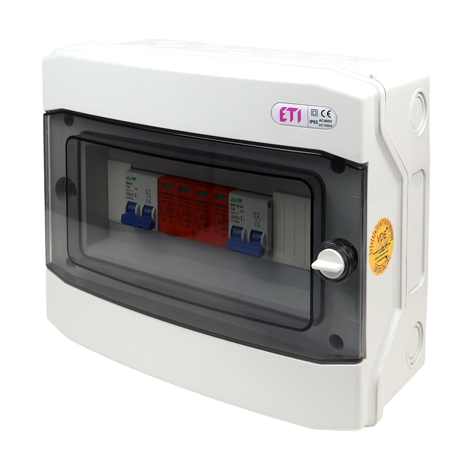 GAK 7873 PV-Generatoranschlusskasten 2 Strings – 32 A, 500 V, IP65, mit LS & Überspannungsschutz – BaSBa Sicherungsbox für Photovoltaikanlagen