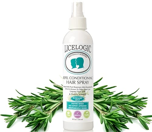 LiceLogic Head Lice Prevention Spray hecho con LICEZYME natural fórmula no tóxica para niños segura para el uso diario repele los piojos huevos y