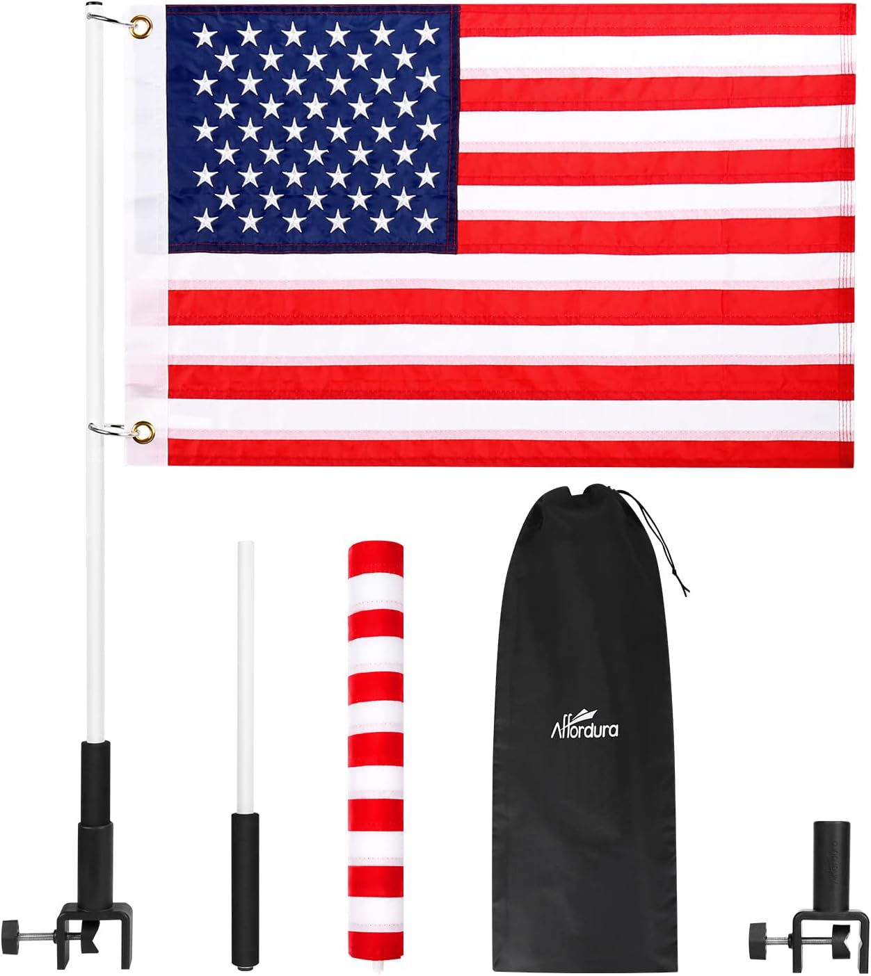 Affordura Boat American Flag with Pole 12x18 Boat Flag
