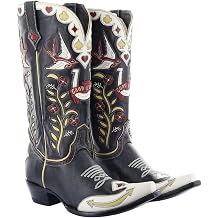 Old Gringo Double D Ranch High Stakes Western Cowboy Boots, Black, Leather, Floral Embroidery, Pointed Toe, Handcrafted