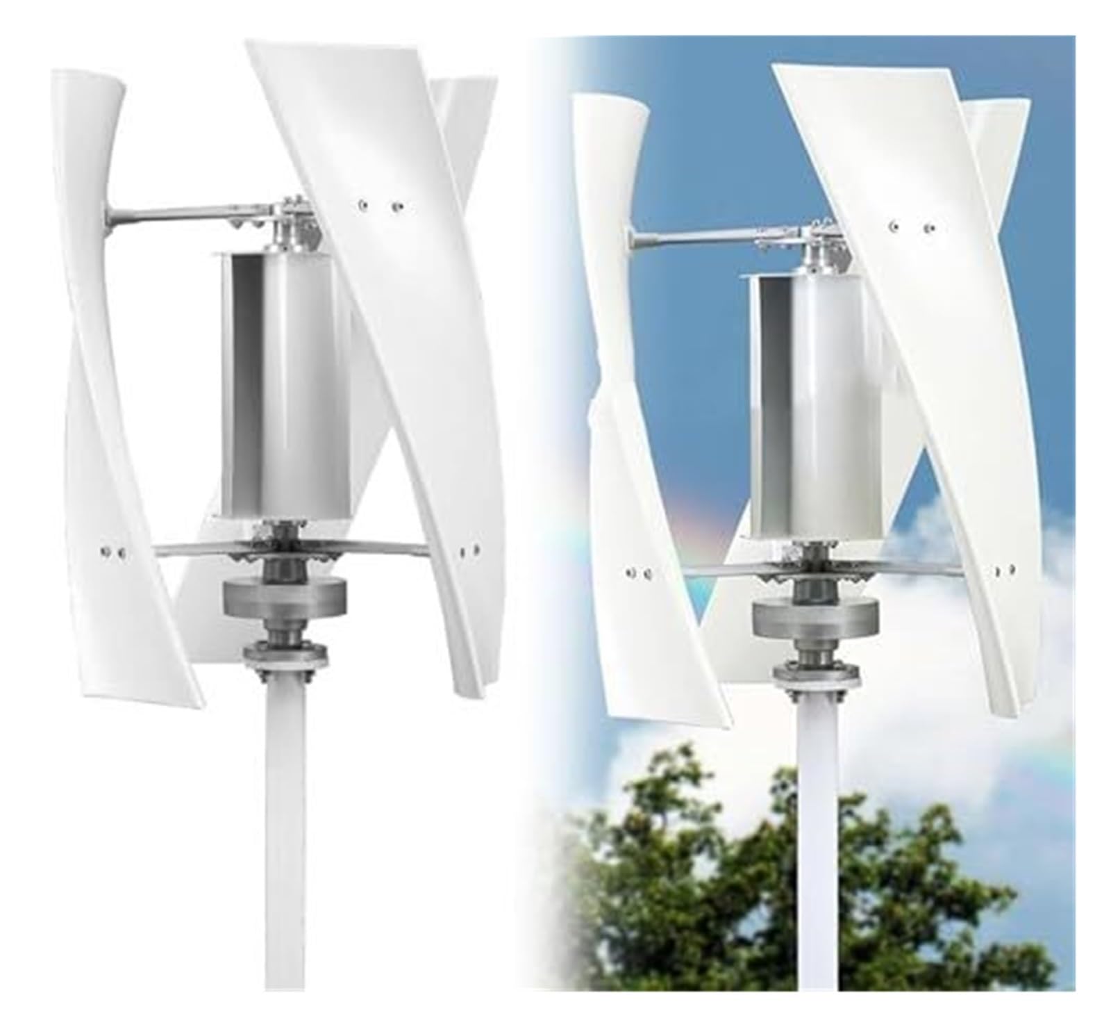 Zestaw generatora turbiny wiatrowej 3000 W, pionowy generator turbiny wiatrowej, 3-łopatowy system energii wiatrowej z kontrolerem ładowania, do przemysłowej energii domowej RV (12 V, 3000W)