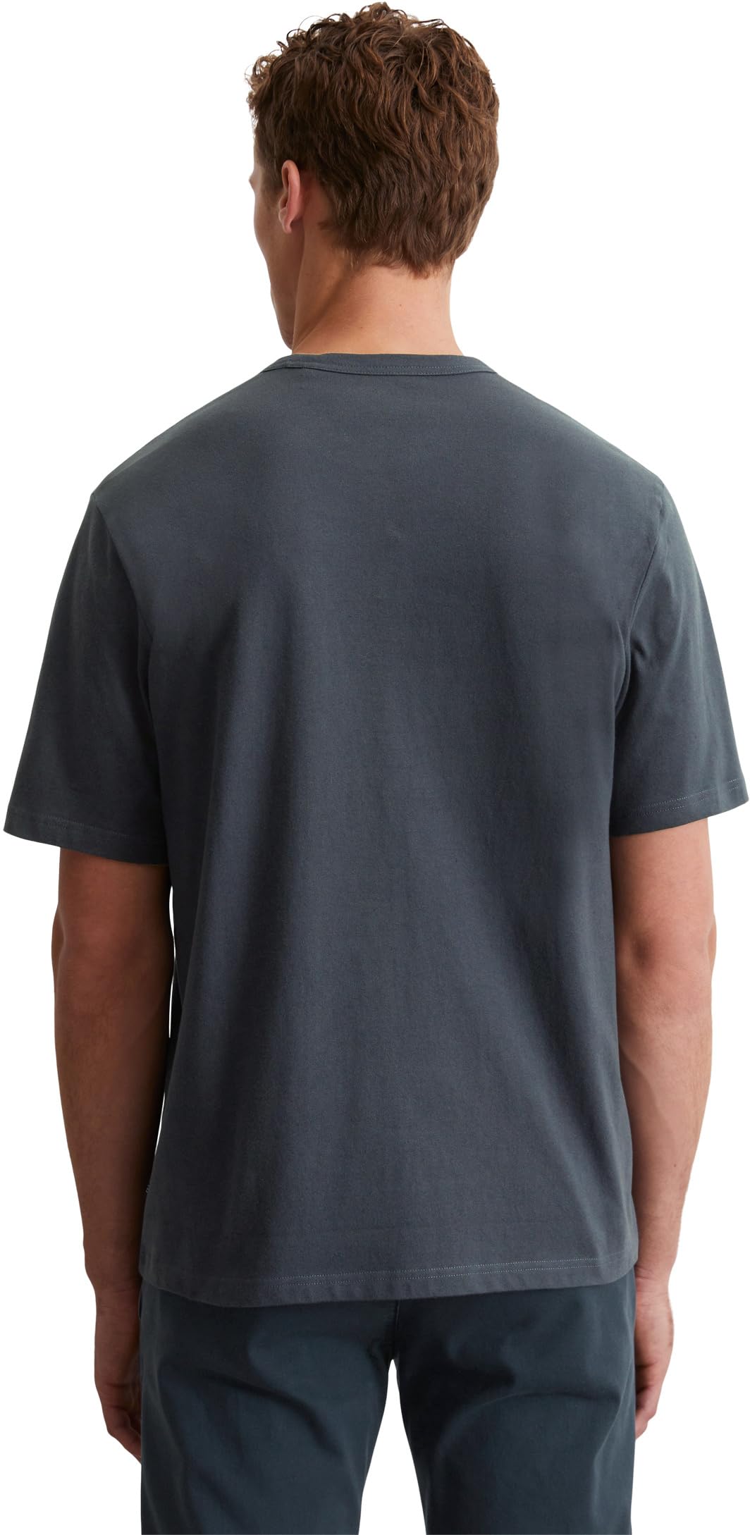 Marc O'Polo Herren T-Shirt aus Bio-Baumwolle mit Rundhalsausschnitt, Blau (Dark Navy), XS – Ansicht 3