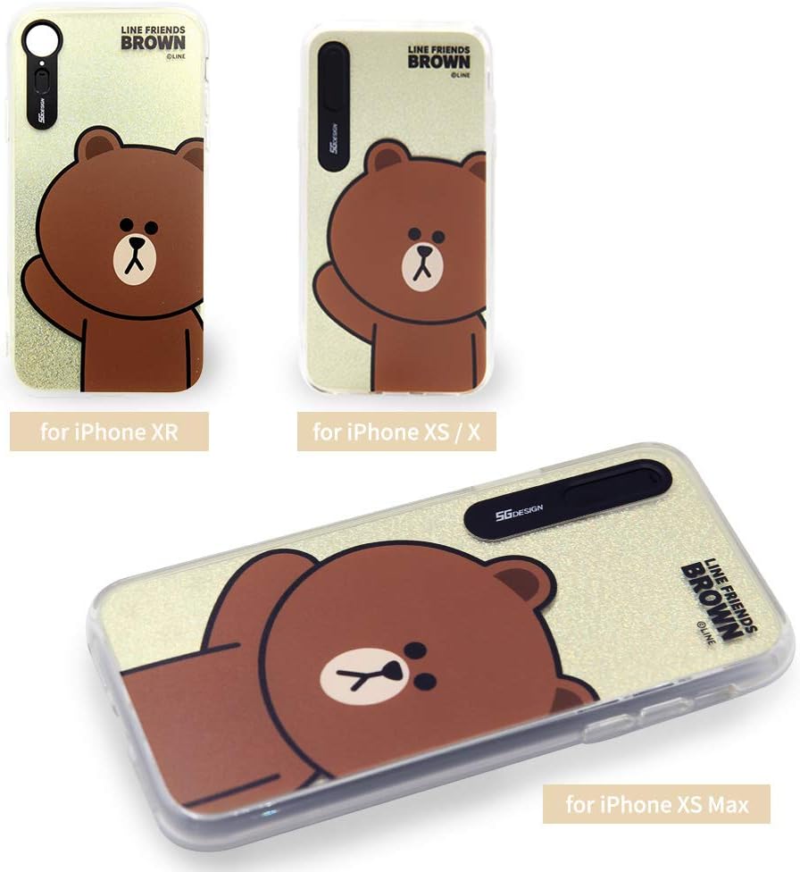 LINE Friends KCL-LBA010 iPhone Xs Max Case, LED Light Up Case, Basic Cony, 6.5 Inch iPhone Cover, Wireless Charging Compatible