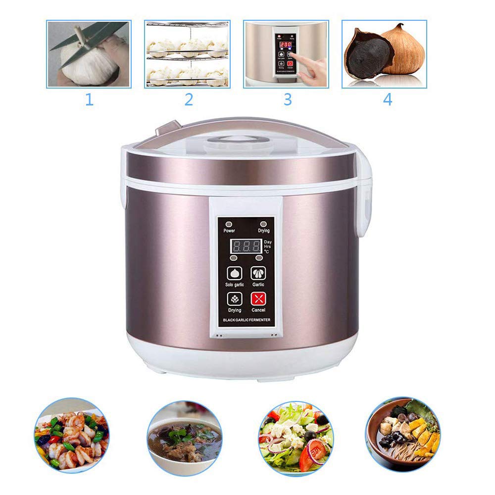 DFEDHF Fermentador de AJO Negro con Control inteligente automático completo con función de secado, AJO de un Solo diente de AJO de Varios dientes, 5L/6L,5L