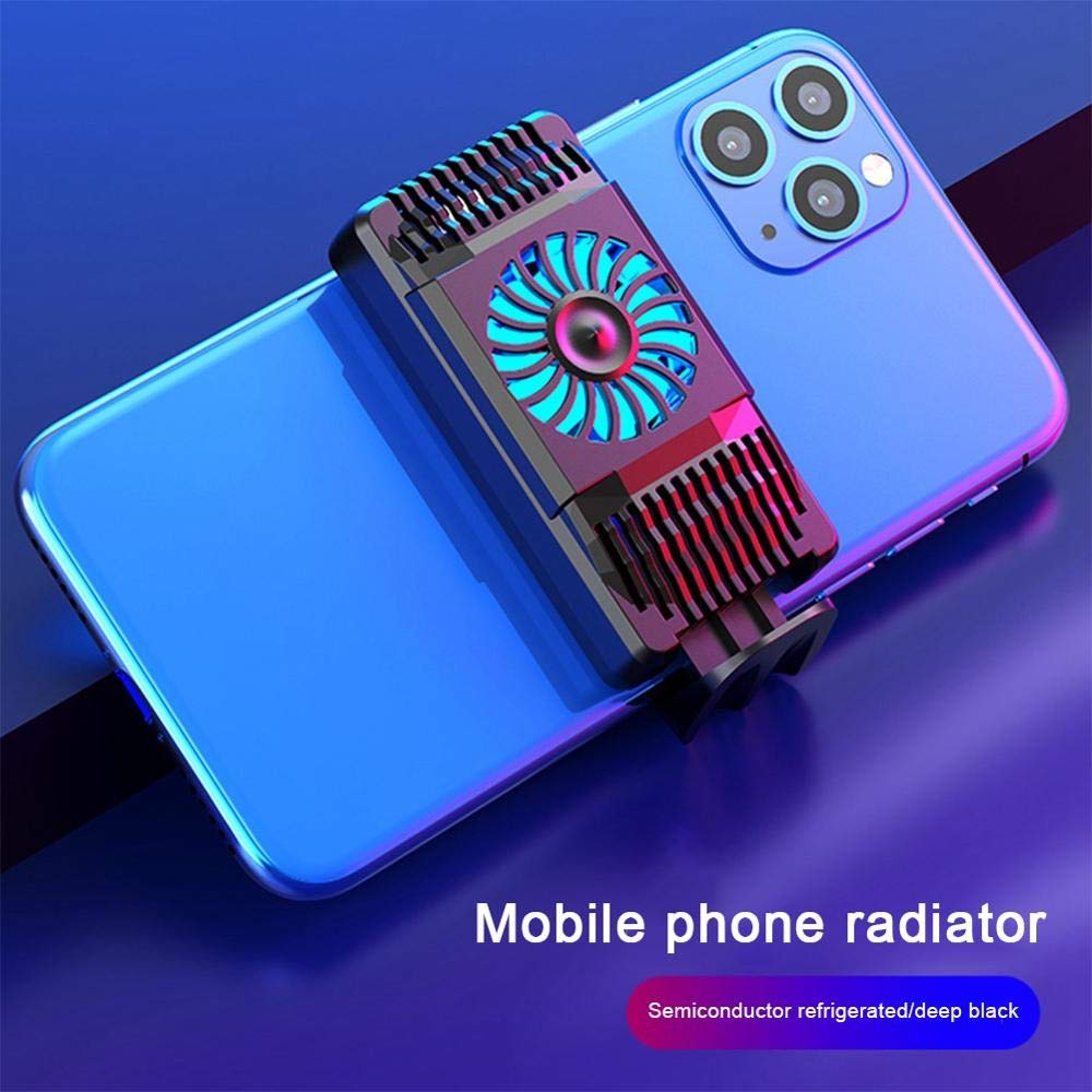 Mobile Phone Radiator Cooling Fan Gaming Phone Cooler Portable Mute Quick Cooling Cooler(E)