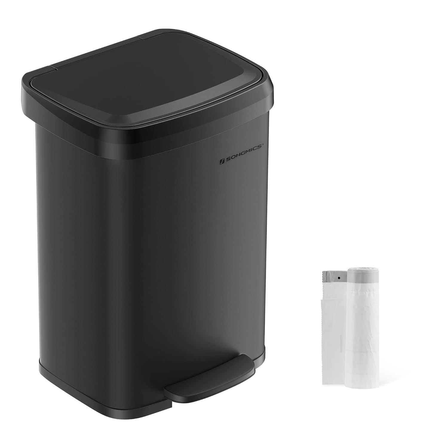 SONGMICS Kitchen Trash Can, 13Gallon Stainless Steel