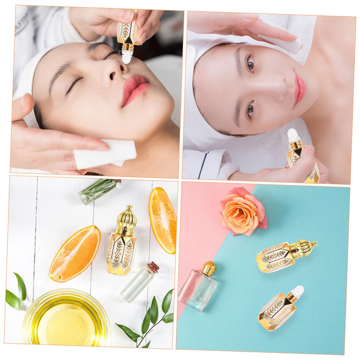 Mikinona 4 Sets Rollerflaschen Für Öle Glasflaschen Parfüm Auslaufsicheres Reiseset 3 Stück * 4