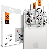 Spigen Camera Lens Screen Protector [GlasTR EZ Fit Optik Pro] Designed for iPhone 17 Pro Max | iPhone 17 Pro [Case Friendly] - Silver [2 Pack]