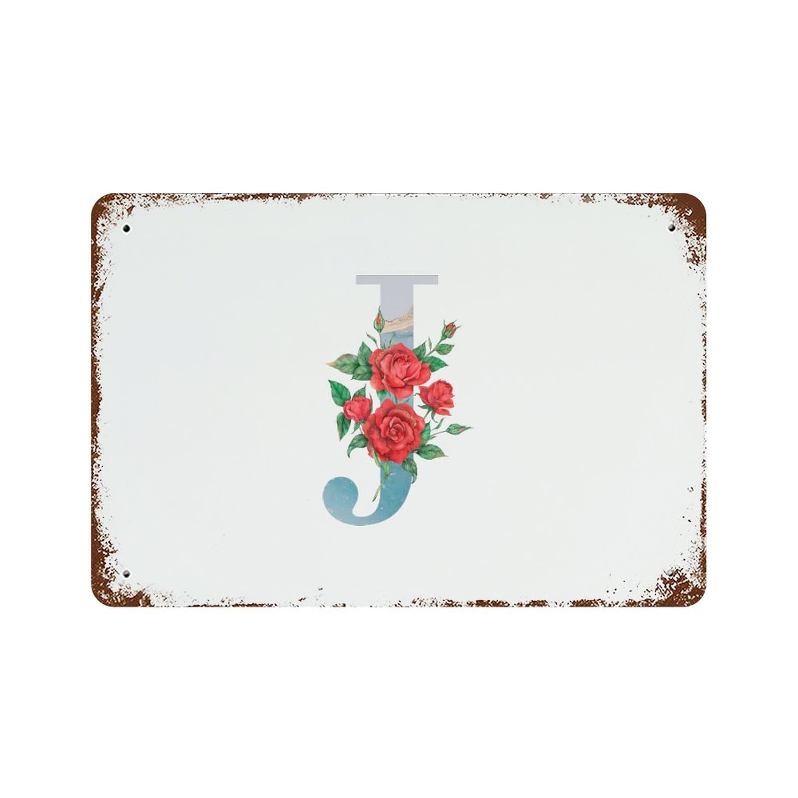Lettres rouges avec monogramme floral rétro pour votre decoration de cuisine