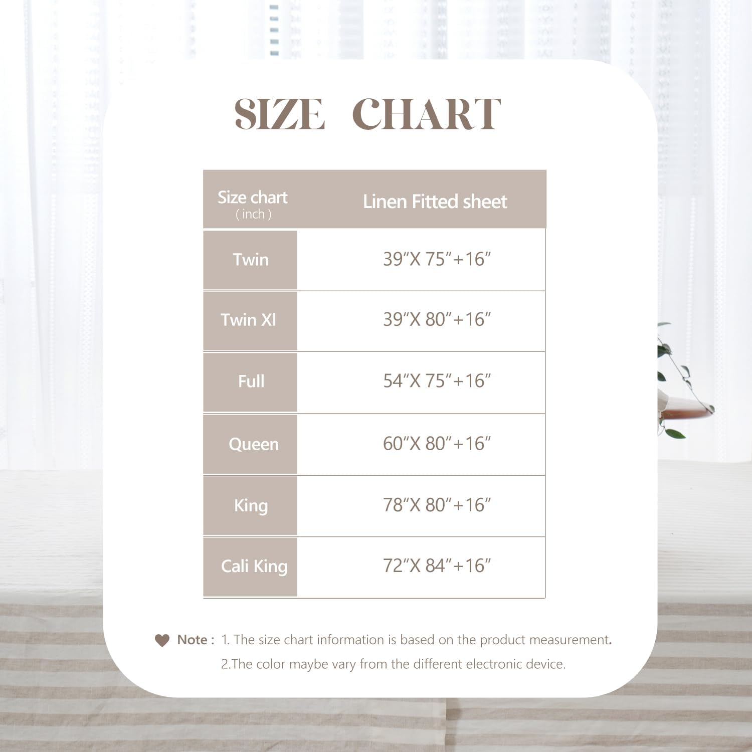 S VICTORY SYMBOL 100% Organic Linen Beige Stripe Fitted Sheet 60"x80",Yarn Dyed 16inch Deep Pocket Mattress Cover 1 Piece,Stone Washed Natural French Flax Bottom Sheet Queen Size