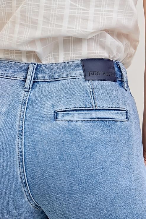 Judy Blue High Waist Flare Jeans for Women - Front Patch & Welt Pockets - 881055 - Image 6