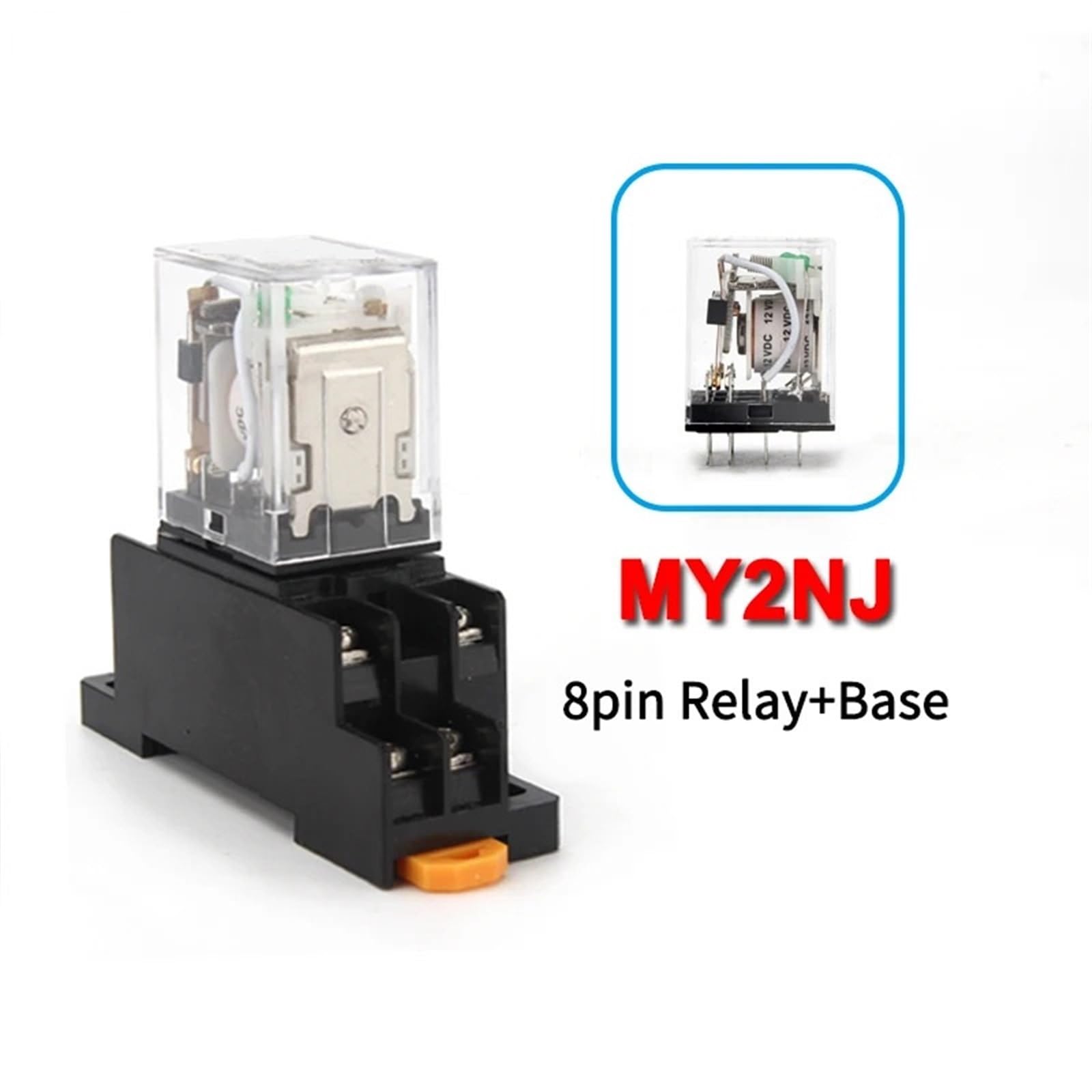 1 Uds relé intermedio HH52P MY2NJ relé enchufable DC AC12v 24v AC110v 220v 380V 5a Contacto de Plata PYF08A 8 Pines Enchufe de relé(with Base,AC 12V)