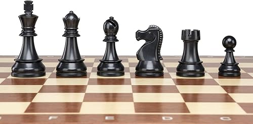 Piezas de ajedrez de plástico de 3,75 pulgadas / 3.740 in de altura tamaño King – Ajedrez ponderado tamaño estándar del torneo