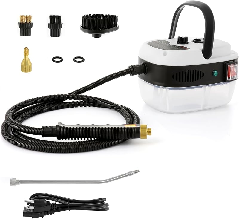 Dyna-Living Steam Cleaner 2500W Engine Steam Cleaner For Auto Detailing | High Pressure Steam Cleaner, 33.8 oz Tank, 6-Gear Steam Adjustable, 10s Heat-Up Handheld Steamer for Cleaning, Grout, Dirt