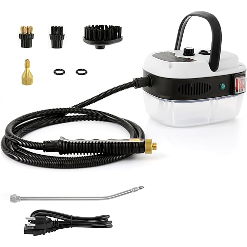 Dyna-Living Steam Cleaner 2500W Car Steamer for Auto Detailing Handheld Steamer Cleaner for Home, High Pressure Steam Cleaner with 1L Water Tank Portable Steamer for Cleaning Kitchen Hood Use