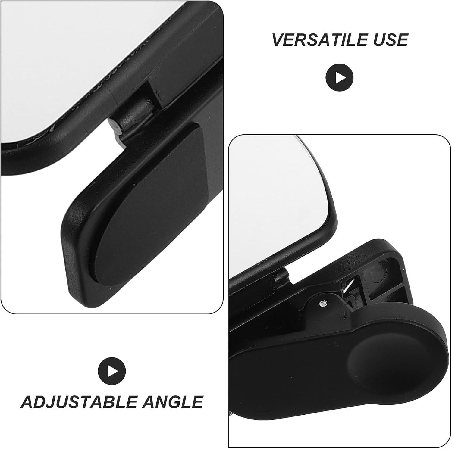 Adjustable Angle Black Phone Camera Mirror Clip for Reflection Photography Selfie Reflector Accessory for Smartphone Video and Travel Creative Artistic Shots Enhancer
