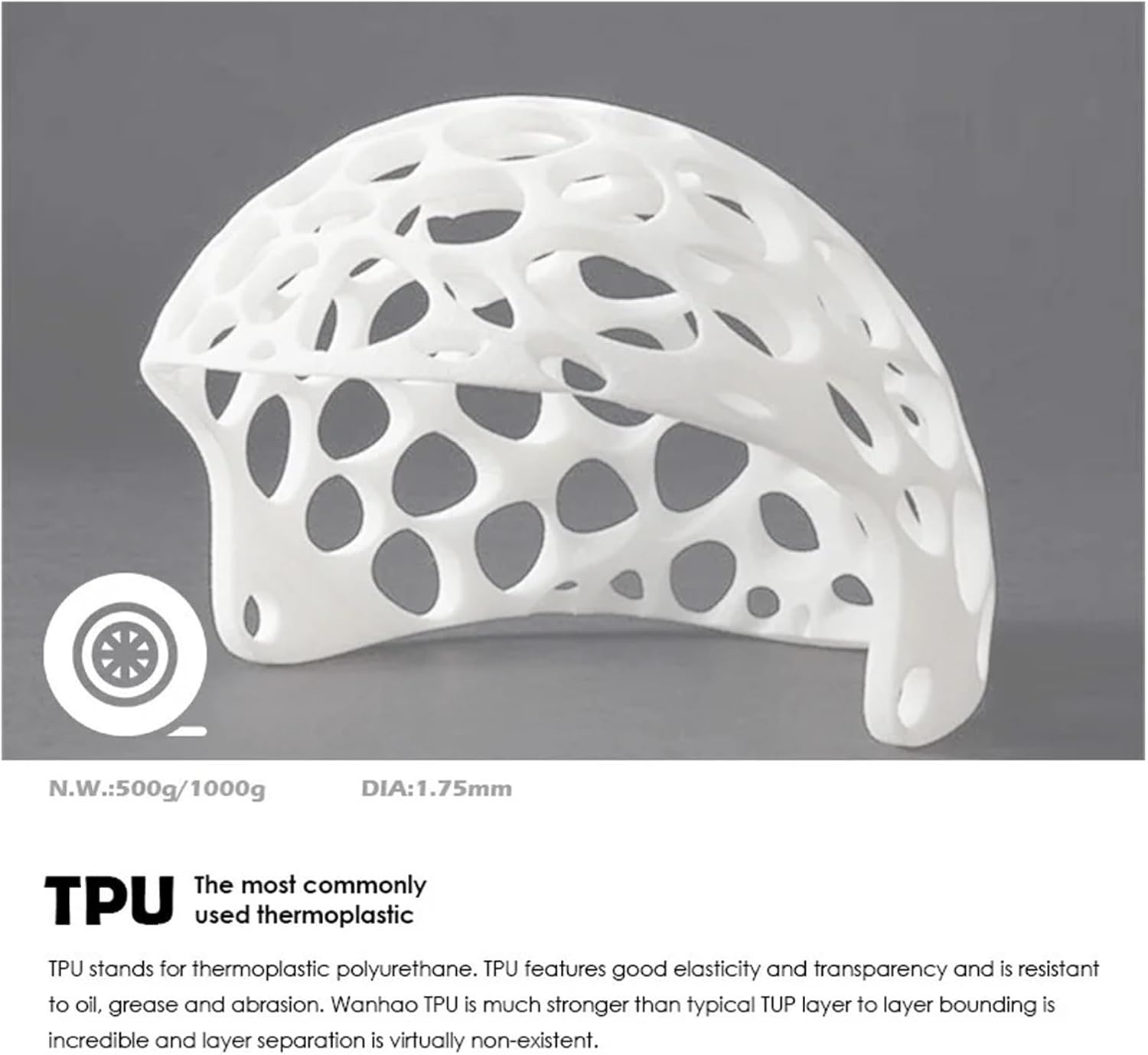 20 Colori High Speed 3D Printer Filament Flexible TPU 1.75mm 1kg Rainbow Filament Glow in The Dark Trasparent Filament Clear TPU Soft(Trans-Green 1kg)