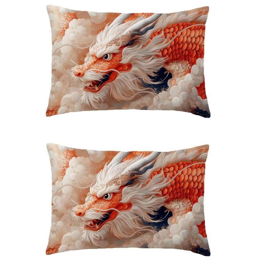 Housse coussin de jardin extérieur imperméable 60x90cm en lin orange résistant