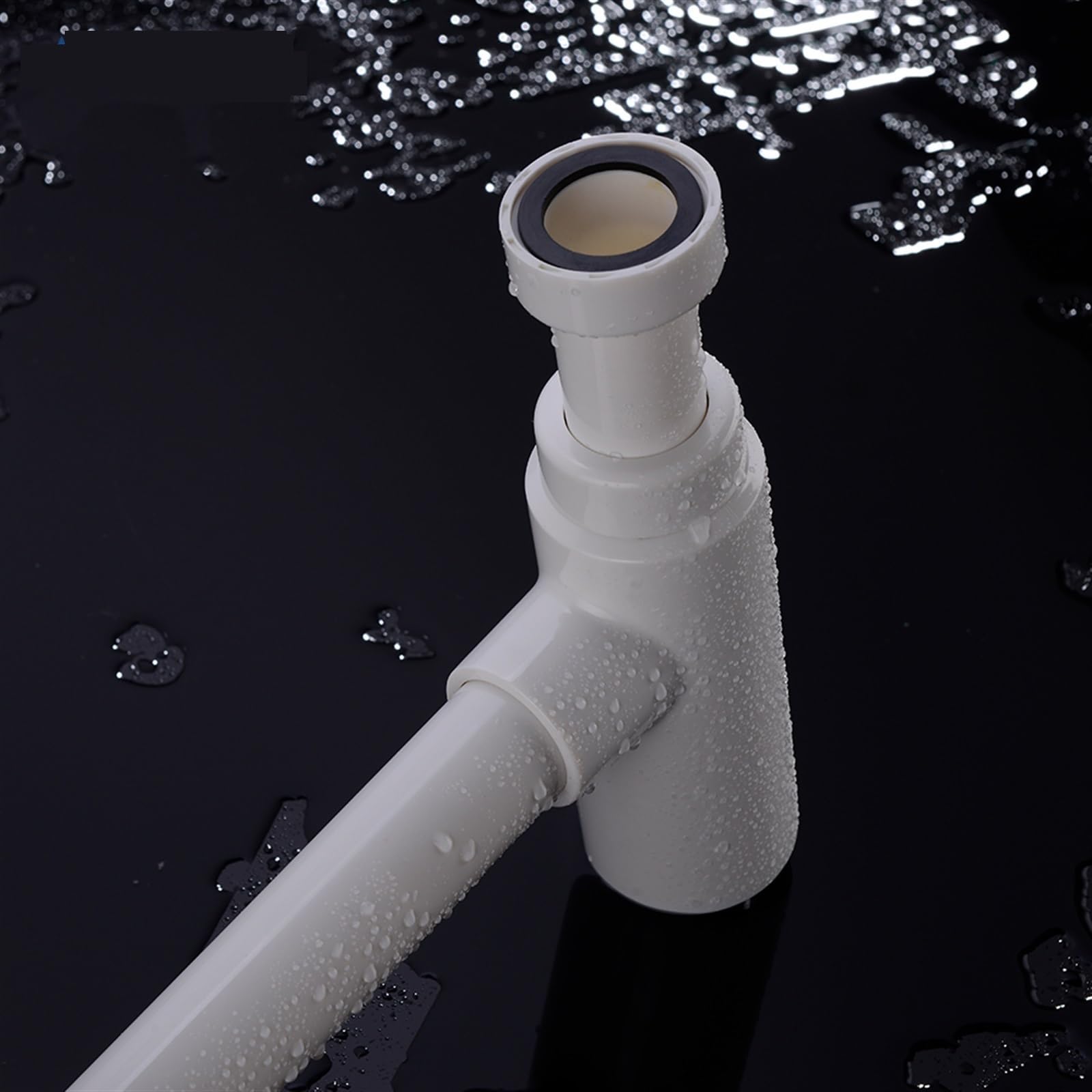 Sifón para Fregadero Trampa for Botellas Sifón Redondo ABS Plástico Baño Tocador Lavabo Tubería Residuos Desagüe emergente Blanco con desbordamiento.