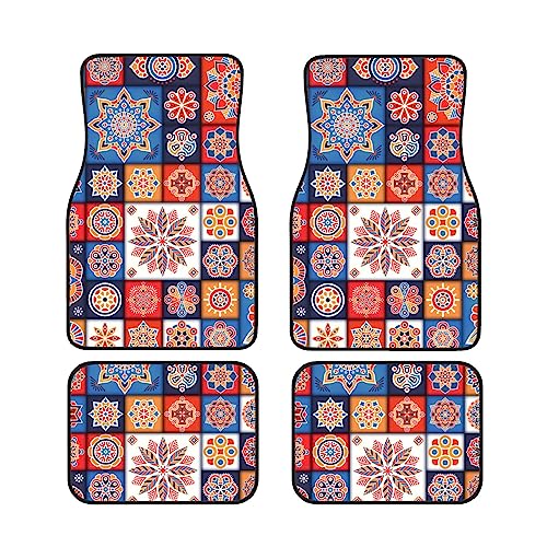 Tapis de sol voiture universels rétro fleurs lot de 4 pour SUV et camion