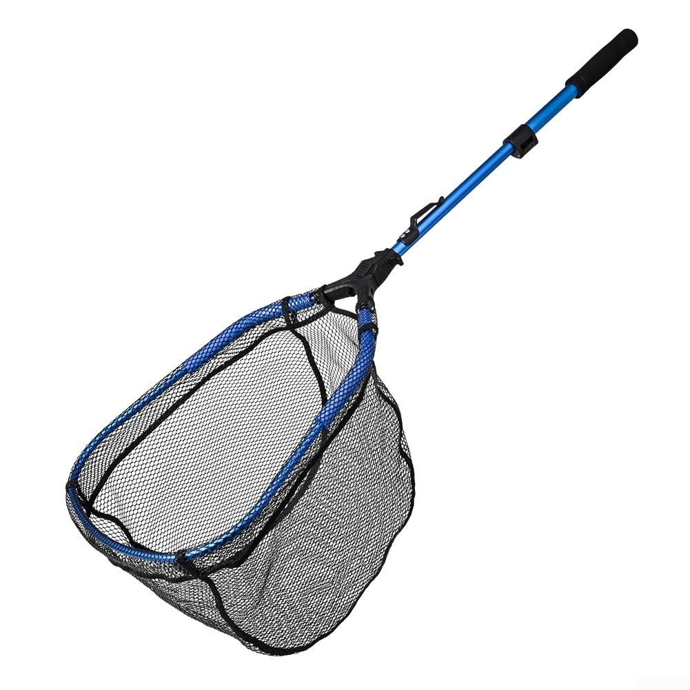 Épuisette de pêche, télescope pliable, extensible pour attraper les oiseaux, les poissons, léger, portable, cadre en alliage d'aluminium, poignée