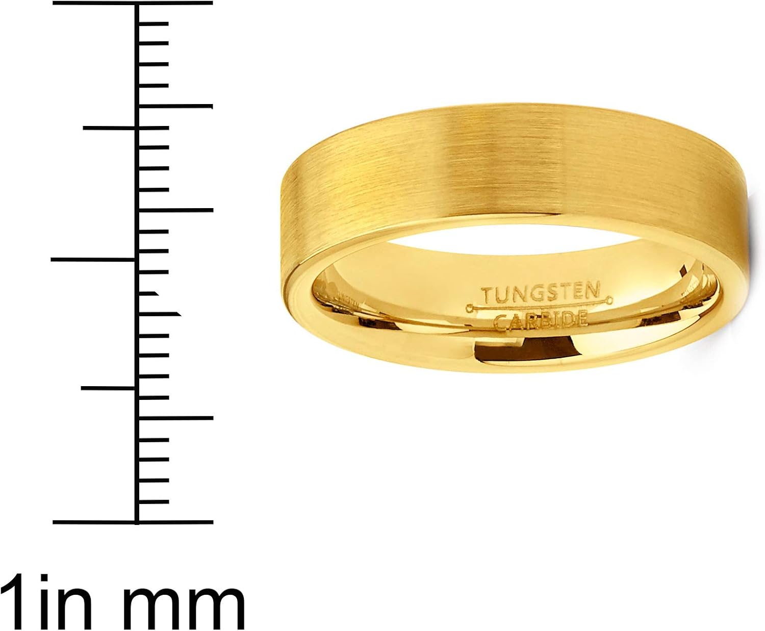 Metal Masters Co. Men's Tungsten Wedding Band Ring GoldTone Flat Brushed Comfort-Fit 4MM 6MM 5-13