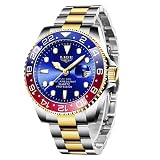 LIGE Orologio da uomo al quarzo, in acciaio inox, impermeabile, calendario