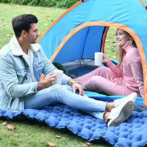 Meegoo Camping Sleeping Pad - Sleeping Mat with Pillow for Backpacking and Hiking, Lightweight and Compact, Waterproof, Large, Foot Press Inflatable - Thumbnail 6