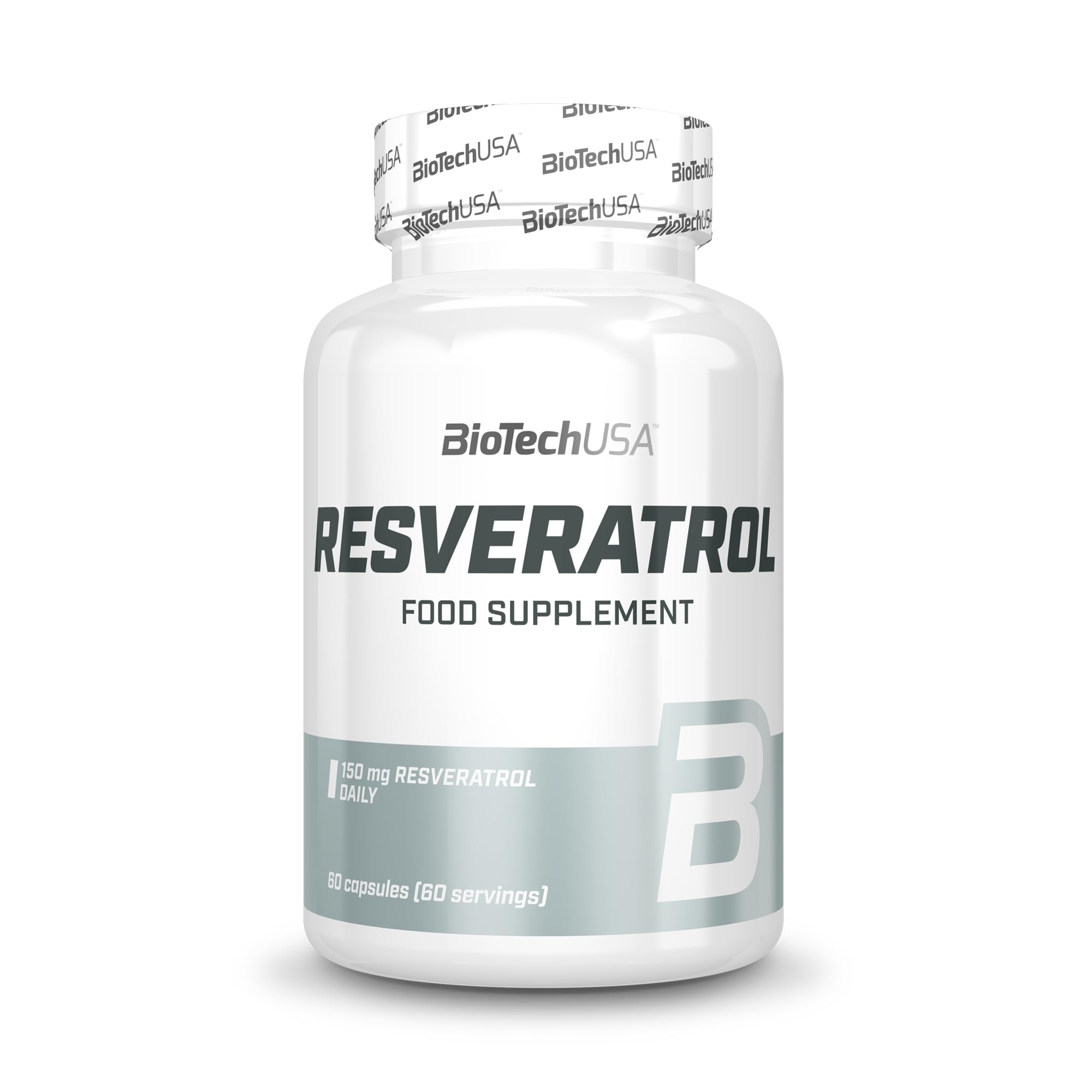 BioTechUSA Resveratrol | 150 mg par portion, trans-resvératrol | Antioxydant| Longevity | Sans gluten ni lactose, 60 gélules