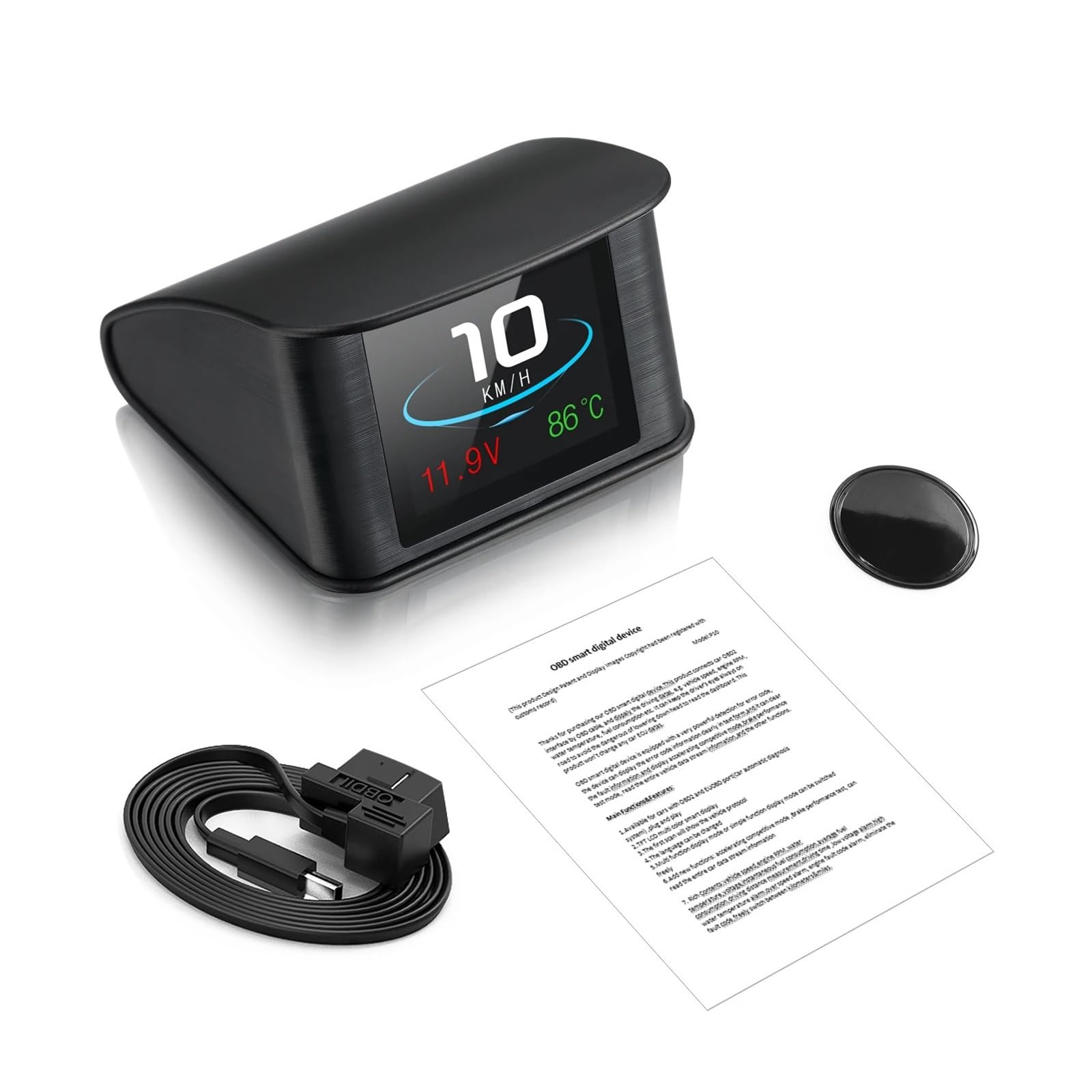 OBD2-P10 Pro Uniwersalny Wyświetlacz HUD OBD Head Up HUD Komputer Pokładowy Prędkościomierz Cyfrowy Zużycie Paliwa Wiele Języków Przyrząd Wielofunkcyjny