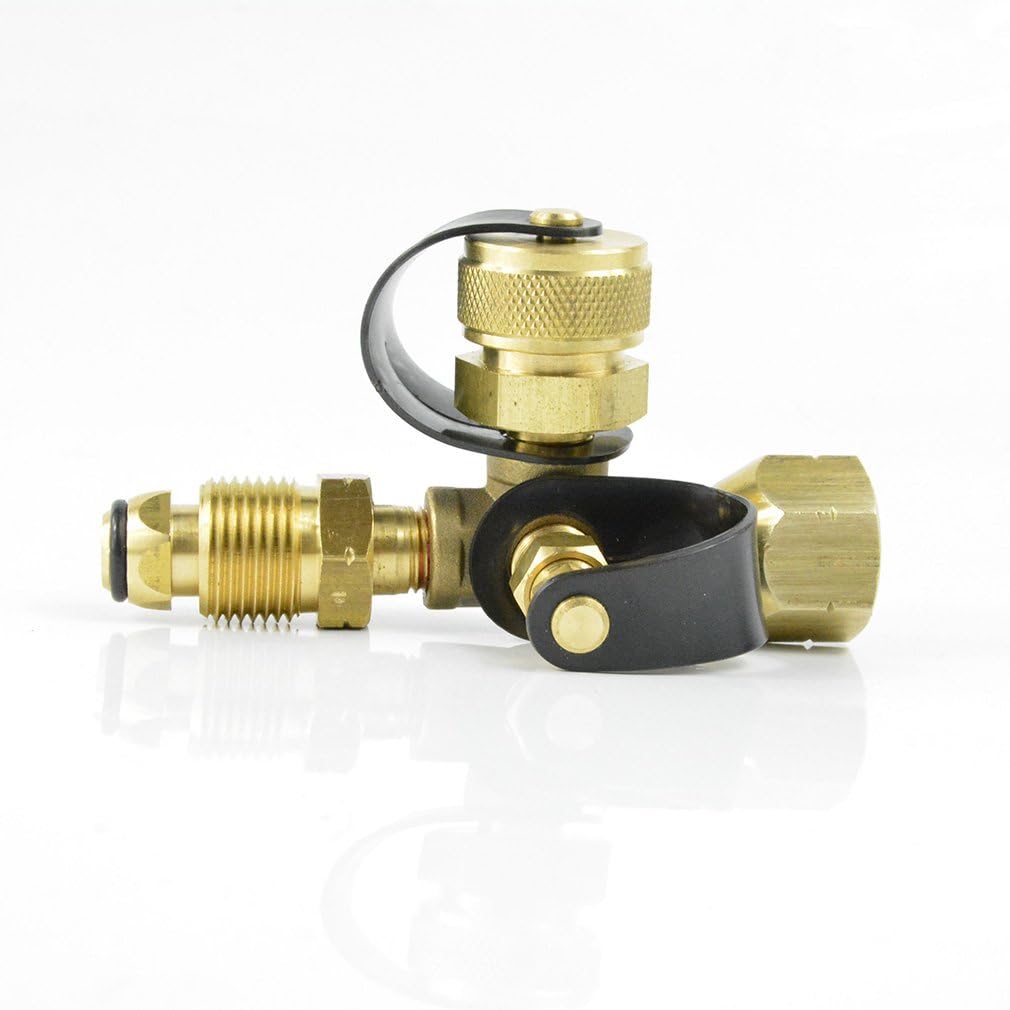Propane Gas Brass Tee Adapter with 4 Port for RV or Motorhome