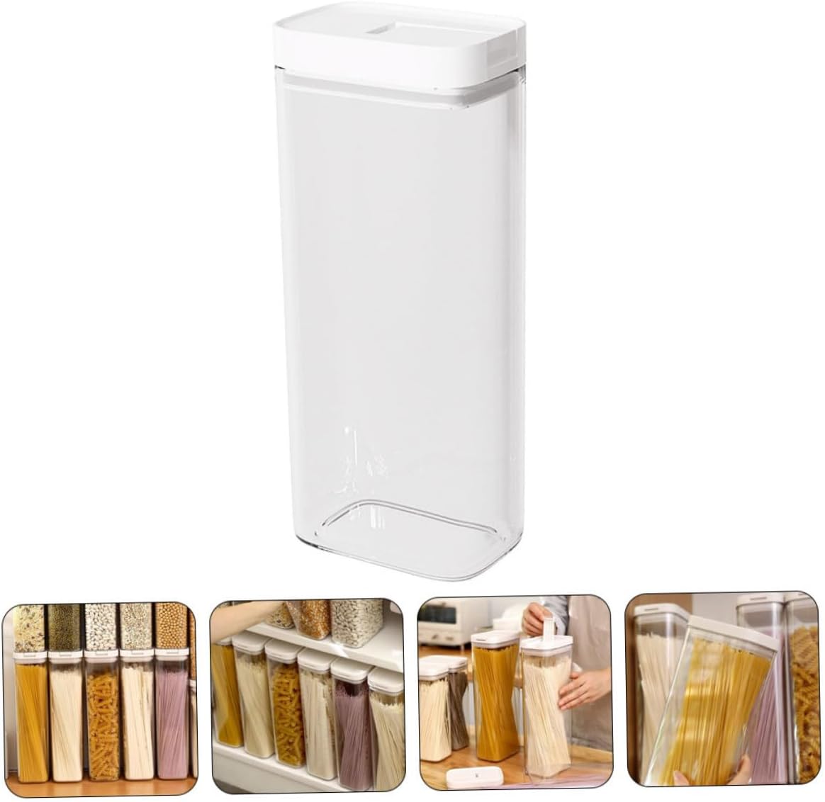 PRETYZOOM 5pcs Pasta Containers for Pantry Style Storage Boxes Reusable Meal Prep Containers Spaghetti Noodle Keeper Kitchen Organization