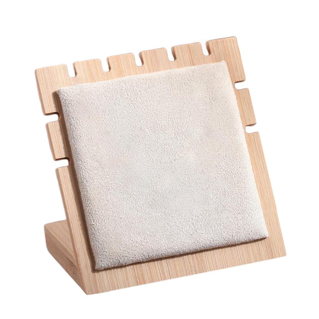 Bamboo Wooden Jewelry Display Plate Necklace Storage Stand for Shop, Home F-image-42